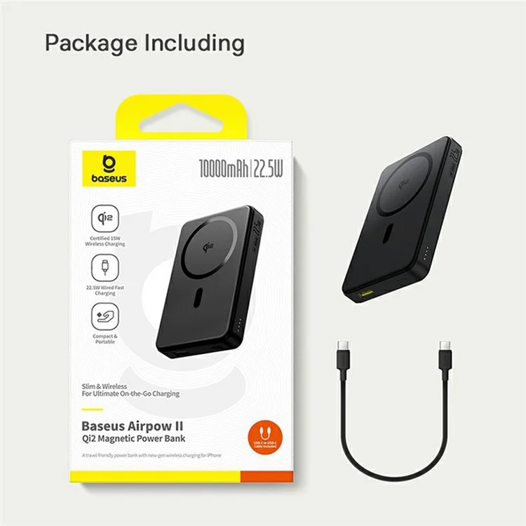 Baseus Wireless Power Bank Airpow 2 Qi2 Magnetic Power Bank 10000mAh - Image 6