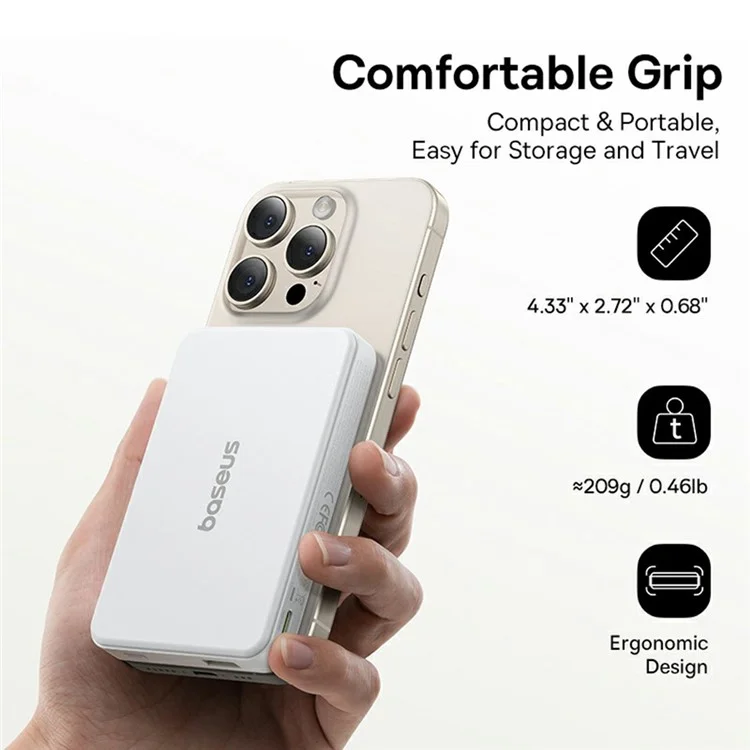 Baseus Wireless Power Bank Airpow 2 Qi2 Magnetic Power Bank 10000mAh - Image 5