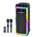 NDR Dual High Power Bluetooth Party Speaker With Wireless Microphone